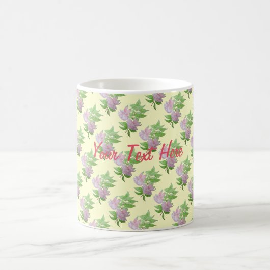 bunte rosa Blume mit Blättern hübsch Kaffeetasse (Mittel)