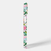 Bunte rosa Blumen-Garten-Monogramm Case-Mate iPhone Hülle (Rückseite / Rechts)