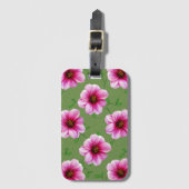 Bunte rosa Dahlie-Blumen auf irgendeiner Farbe Gepäckanhänger (Vorderseite Vertikal)