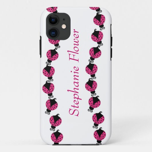 Bunte rosa Dame Wanze Case-Mate iPhone Hülle (Rückseite)