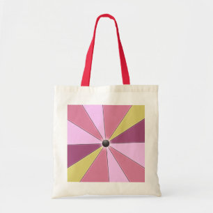 Bunte rosa geometrische Strahlen Tragetasche