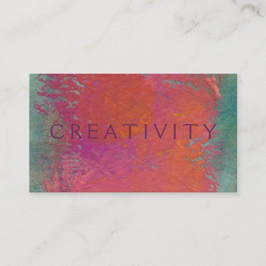 Bunte rosa orange Kunstmalerei fertigen besonders Visitenkarte (Vorderseite)