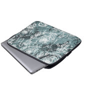 Bunte Rose/dunkel Aquamarin Laptopschutzhülle (Vorne Knopf)
