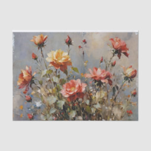 Bunte Rosen Wasserfarbe Decoupage Seidenpapier