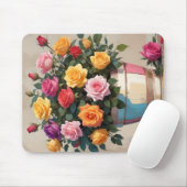 Bunte Rosenbouquet Mousepad (Mit Mouse)