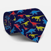 Bunte rote gelbe blaue Dinosaurierkrawatte Krawatte (Gerollt)