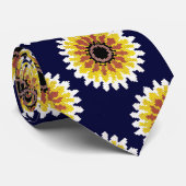Bunte rote gelbe weiße Sonnenblume sticken Blick Krawatte (Gerollt)