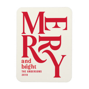 Bunte rote Vintage fröhliche chritsmas Mitteilung Magnet