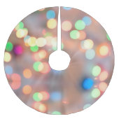 Bunte runde Pastellkreise unscharf Bokeh Polyester Weihnachtsbaumdecke (Vorderseite)