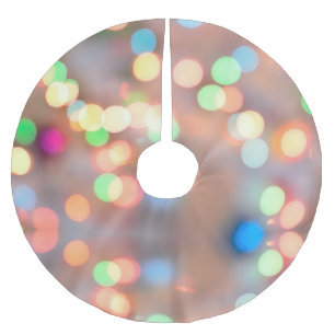 Bunte runde Pastellkreise unscharf Bokeh Polyester Weihnachtsbaumdecke