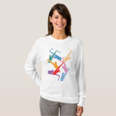 Bunte Saxophone T-Shirt (Vorne ganz)