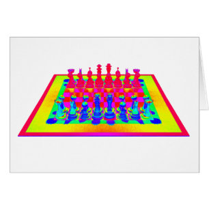 Bunte Schachbrett-u. Schach-Stücke