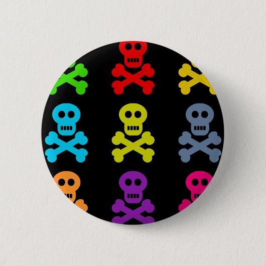 Bunte Schädel Button (Vorderseite)