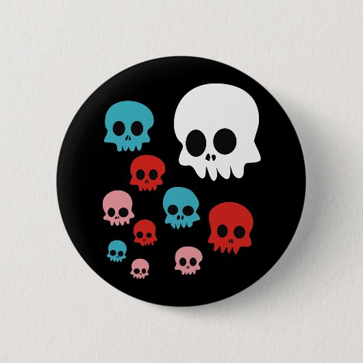 Bunte Schädel Button (Vorderseite)