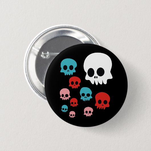 Bunte Schädel Button (Vorne & Hinten)