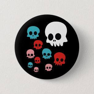 Bunte Schädel Button