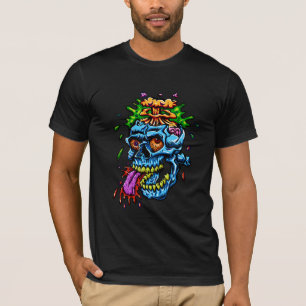 Bunte Schädel-Explosion T-Shirt