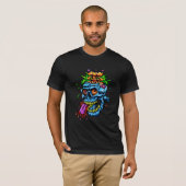 Bunte Schädel-Explosion T-Shirt (Vorne ganz)