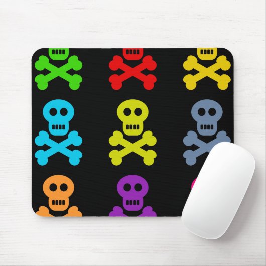 Bunte Schädel Mousepad (Mit Mouse)