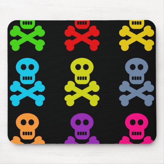 Bunte Schädel Mousepad (Vorne)