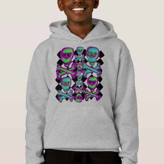 Bunte Schädel und Hoodie (Vorderseite)