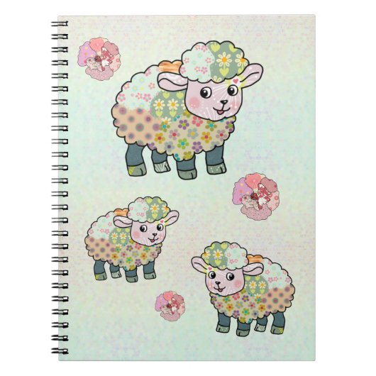 bunte Schafe Notizblock (Vorderseite)