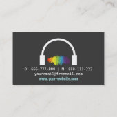 Bunte Schallwellen, Diskjockey, schwarz Visitenkarte (Rückseite)