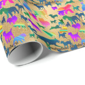 Bunte Schatten-Hunde Geschenkpapier (Rolleneckpunkt)