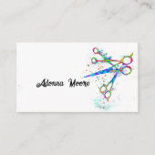 bunte Schere auf Weiß für kundenspezifische Kunst Visitenkarte (Vorderseite)
