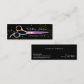 bunte Schere IMITATE Glitzer Mini Visitenkarte (Vorne/Hinten)