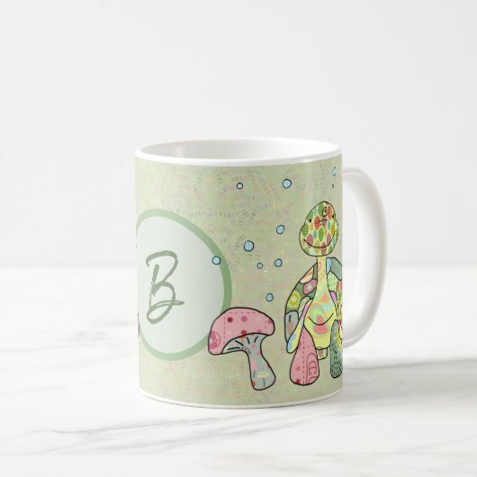 bunte Schildkröte Kaffeetasse (VorderseiteRechts)