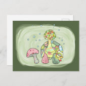 bunte Schildkröte Postkarte (Vorne/Hinten)