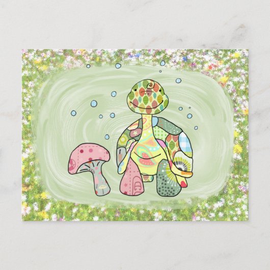 bunte Schildkröte Postkarte (Vorderseite)