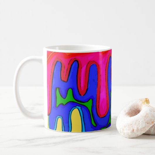 Bunte Schlamm-Tasse Kaffeetasse (Mit Donut)