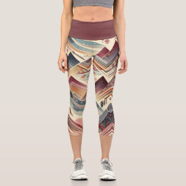 Bunte Schluchten Capri Leggings