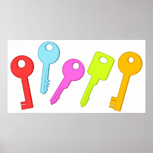 Bunte Schlüssel Poster