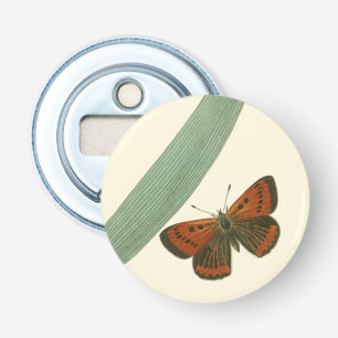 Bunte Schmetterlinge, die um ein Blatt flattern Flaschenöffner