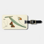 Bunte Schmetterlinge, die um ein Blatt flattern Gepäckanhänger (Vorderseite horizontal)