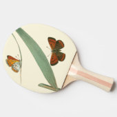 Bunte Schmetterlinge, die um ein Blatt flattern Tischtennis Schläger (Seitenansicht)