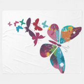 "Bunte Schmetterlinge… ein Flug der Fantasie" 🦋🎨 Fleecedecke (Vorderseite (Horizontal))