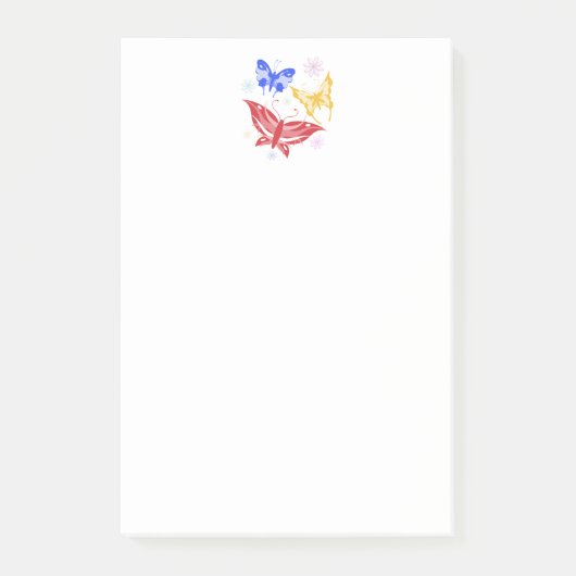 BUNTE SCHMETTERLINGE POST-IT KLEBEZETTEL (Vorderseite)