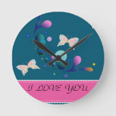 Bunte Schmetterlinge Runde Wanduhr (Vorderseite)