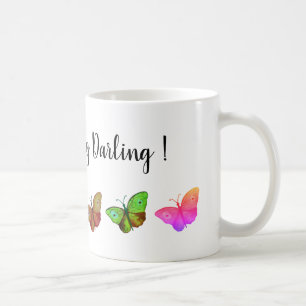 Bunte Schmetterlinge Text-Tasse Kaffeetasse