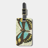 Bunte Schmetterlinge und Farn-Blätter Gepäckanhänger (Vorderseite vertikal)