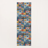Bunte Schmetterlinge und Wildblumen Patchwork Yogamatte (Rückseite)