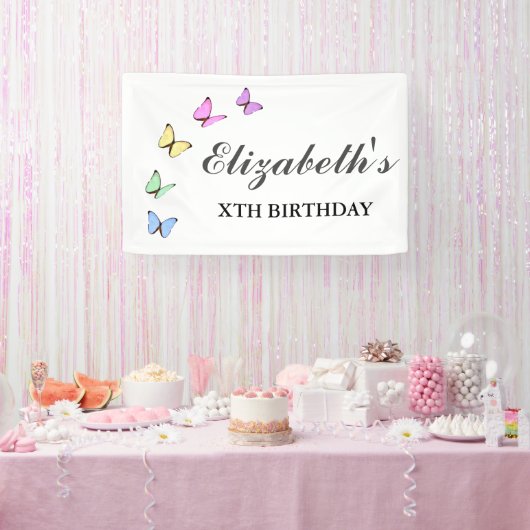 Bunte Schmetterlinge zum Geburtstag Banner (Party)