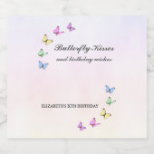 Bunte Schmetterlinge zum Geburtstag Bierflaschenetikett (Einzelnes Label)