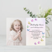 Bunte Schmetterlinge zum Geburtstag Einladung (Stehend Vorderseite)