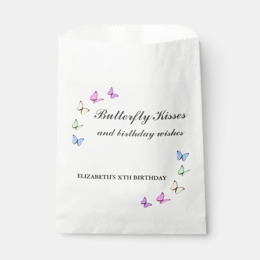 Bunte Schmetterlinge zum Geburtstag Geschenktütchen (Vorderseite)