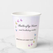 Bunte Schmetterlinge zum Geburtstag Pappbecher (Vorderseite)